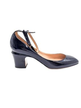 Valentino Garavani Patent Leather Mid-Heel Ankle Strap Pumps EU 38